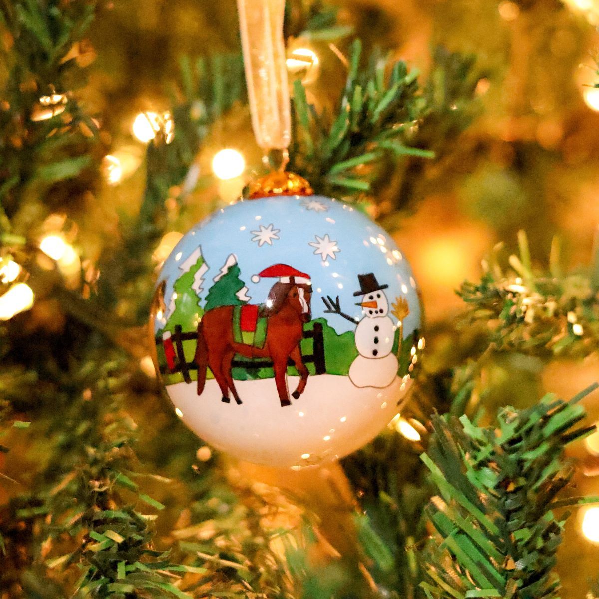 US Equestrian Christmas Ornament