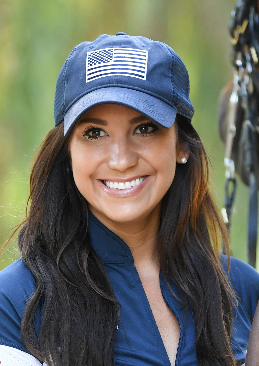 US Equestrian Liberty Flag Patch Hat