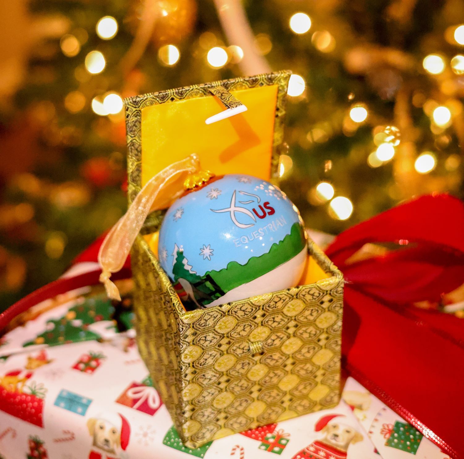 US Equestrian Christmas Ornament